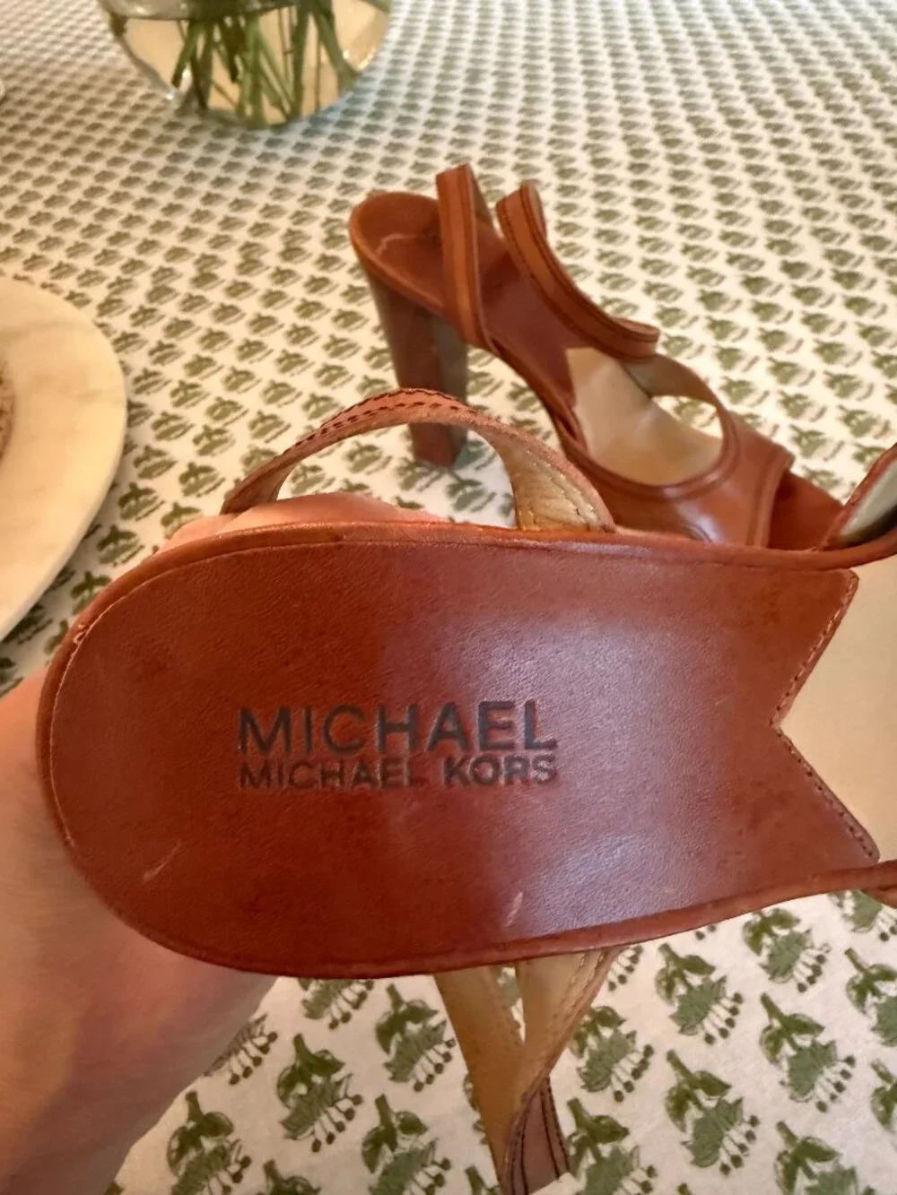 Michael Kors Brown Leather Heel Sandals | Womens Size 9